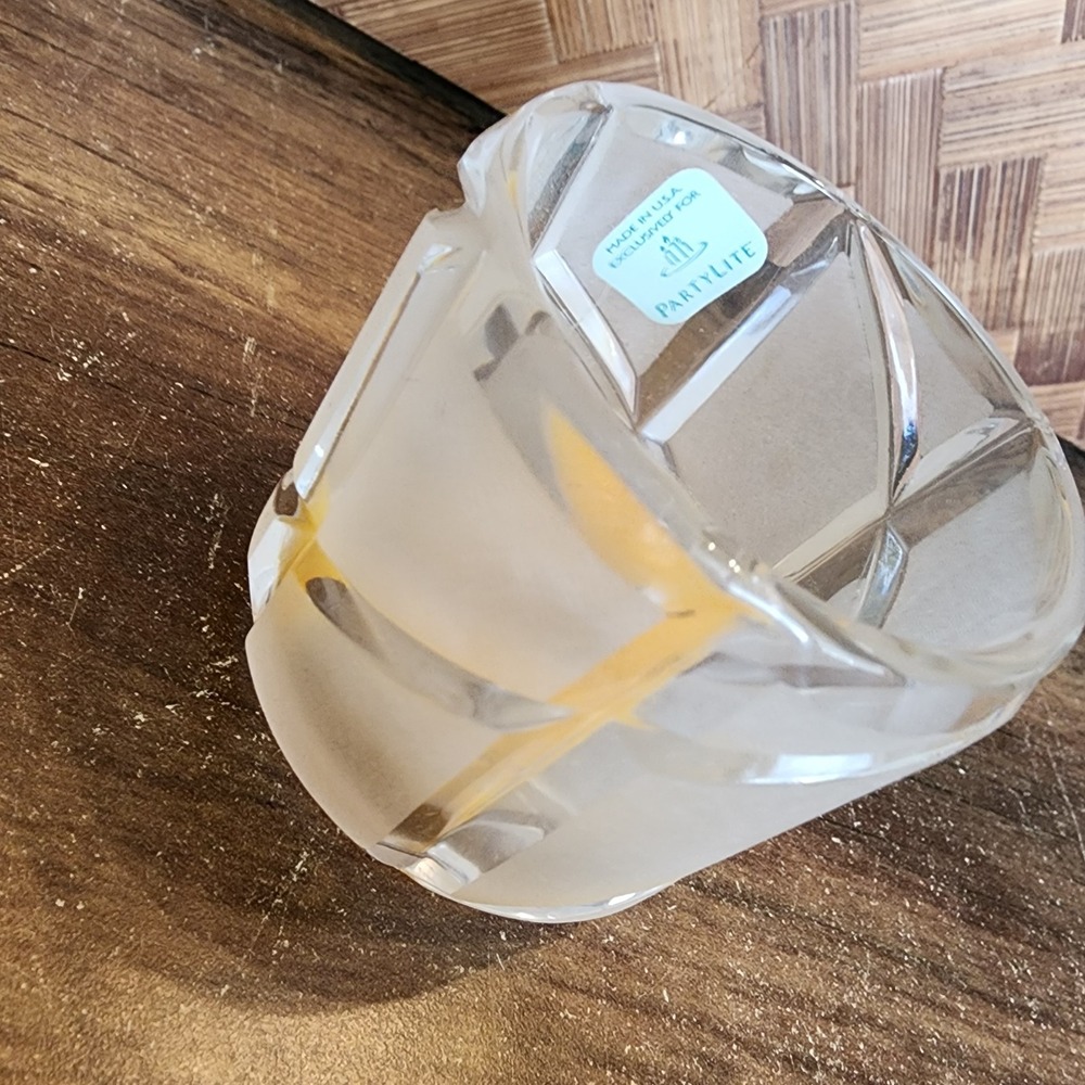 PartyLite Counterpoint Frosted Crystal Votive Candle Holder 24% Lead Crystal - Picture 2 of 5